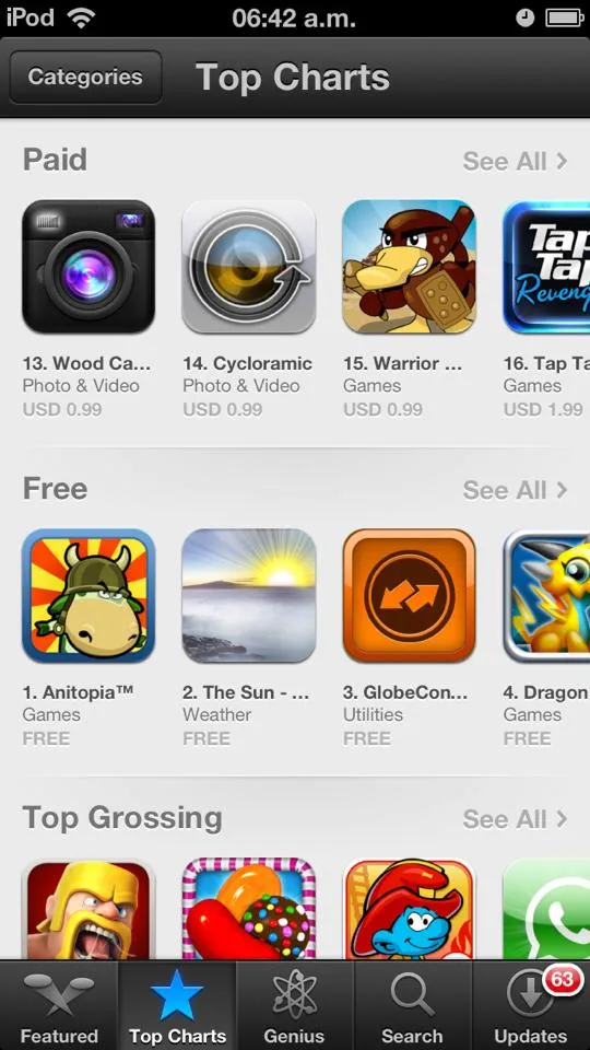 Warrior Duck at #15 in Peru's App Store Top Charts